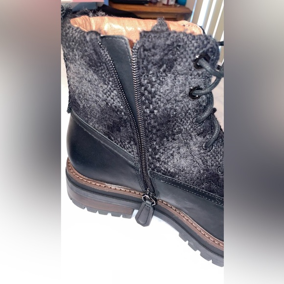 NEW LOUISE ET CIE LO SARNI3 BLACK LEATHER DUCK BOOTS SIZE 9.5 - Picture 12 of 16